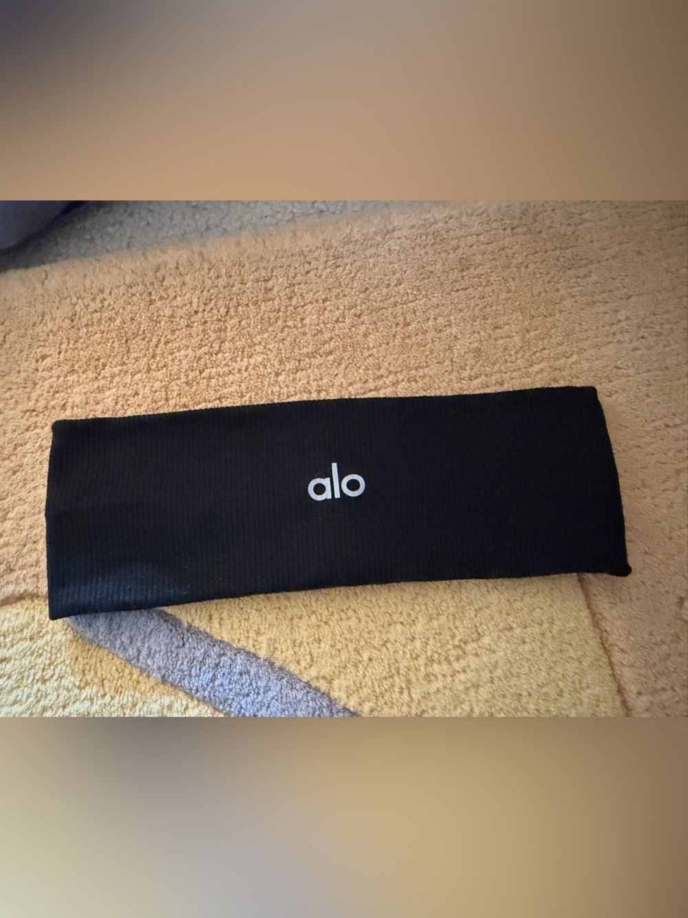 ALO Yoga Black Headband with White Logo